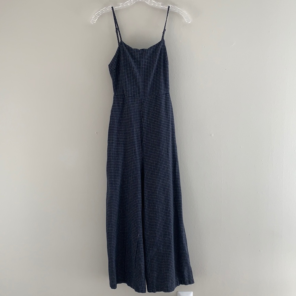 Lunik blue and white plaid jumpsuit